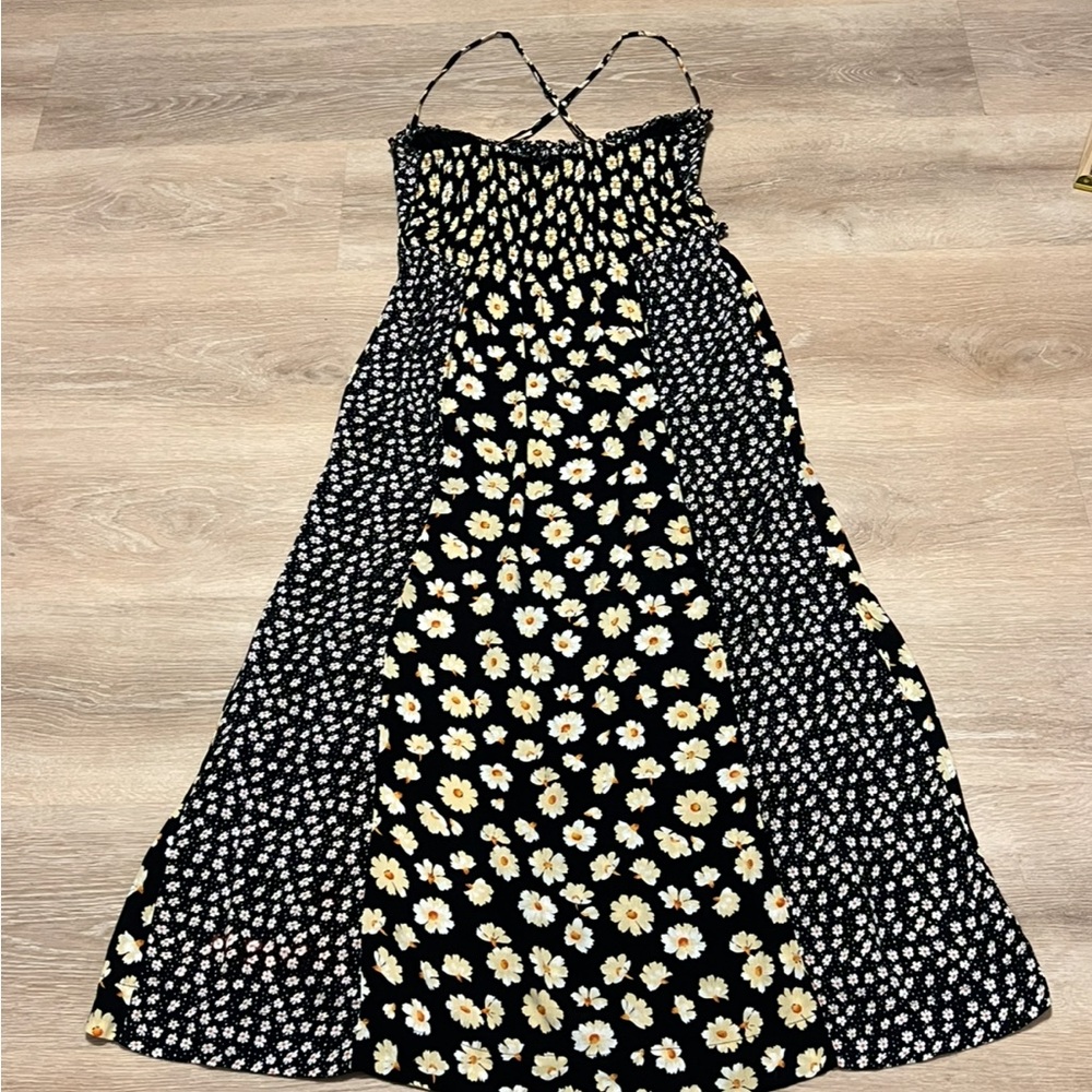 Free People Tigerlily Floral Midi Dress Black Ditsy Print Boho Style Sz Medium - Picture 5 of 10